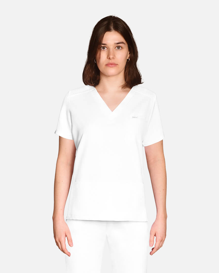 White scrub top for women Atlas