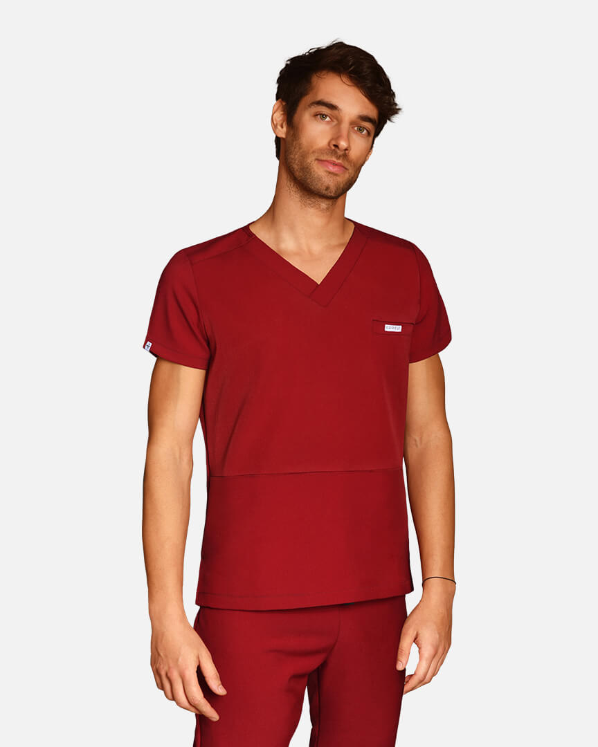 Scrub top for men burgundy Atlas