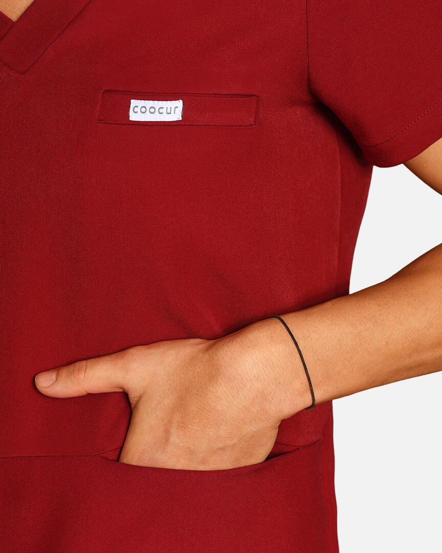 Scrub top for men burgundy Atlas