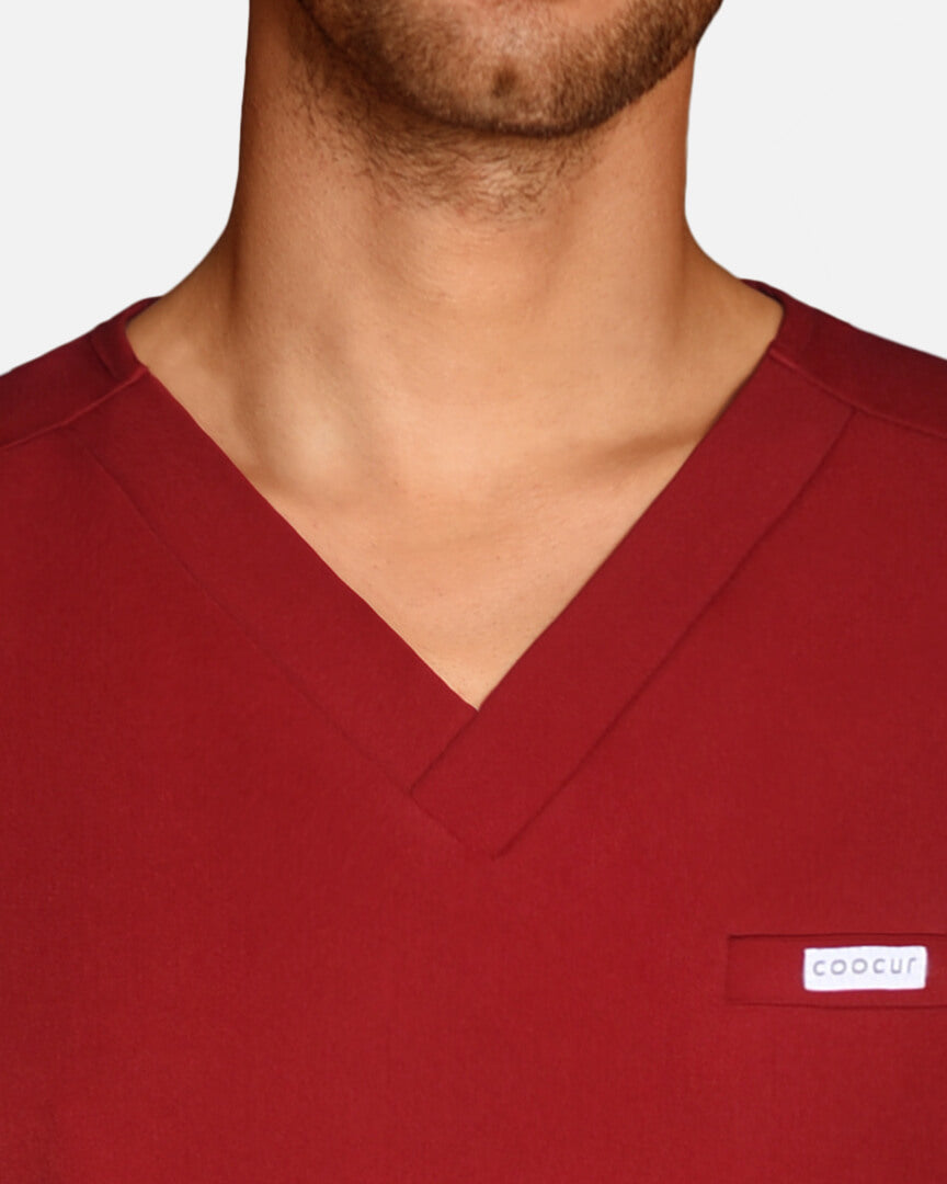 Men's scrub set burgundy