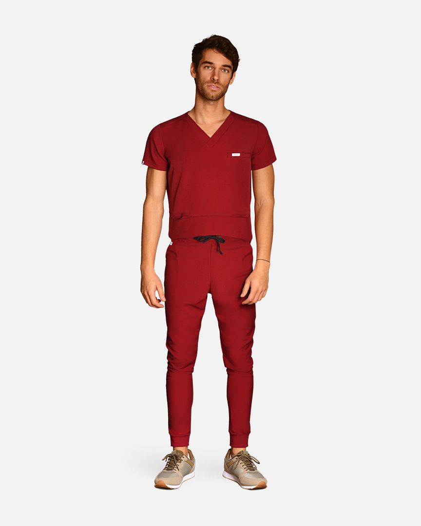 Scrub pants for men Fibula burgundy