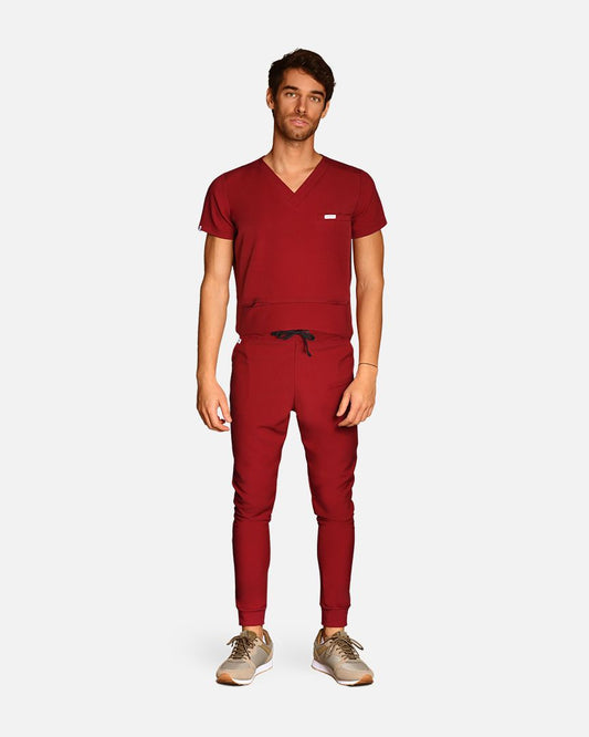 Men's scrub set burgundy